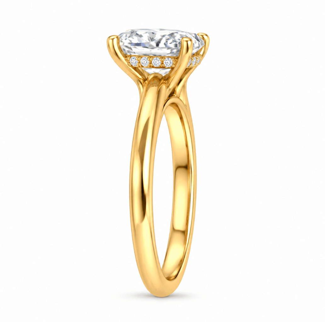 Hidden Halo Oval Diamond Engagement Ring (100-33853)
