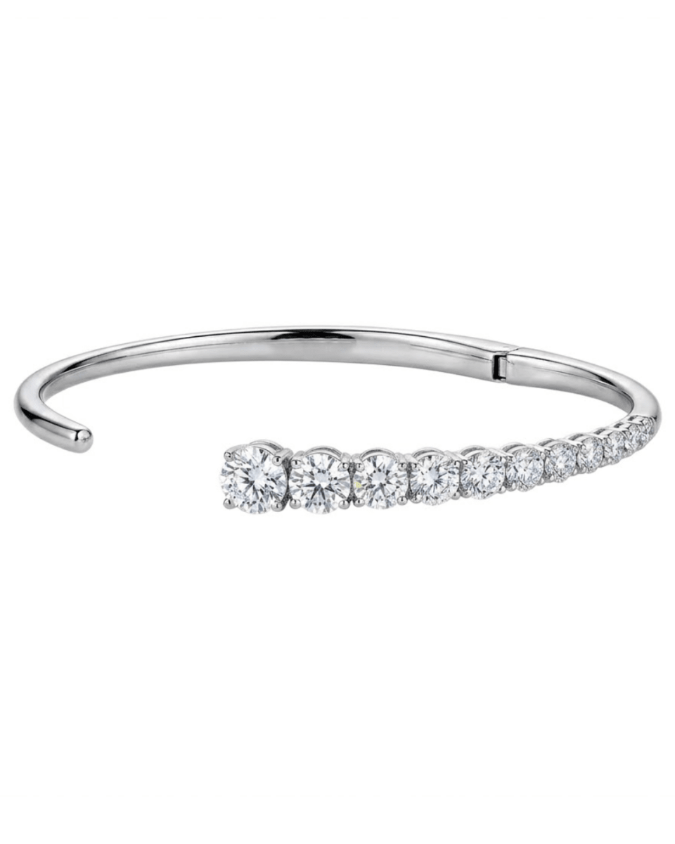 Icicle Collection Diamond Bangle in White Gold (170-00867)
