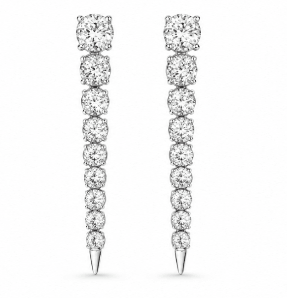 ICICLE DROP Earrings in White Gold (152-00500)