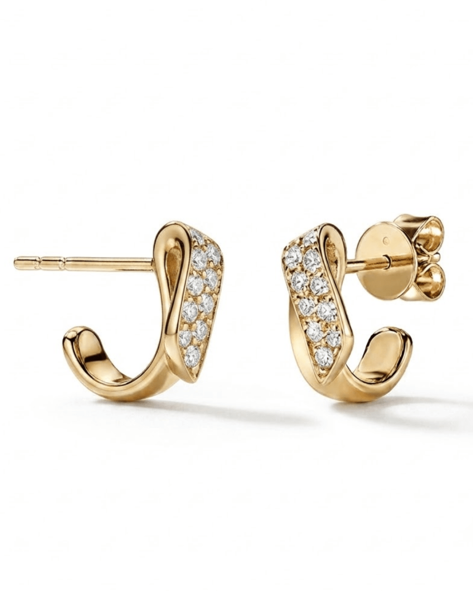 INSIDE OUT DIAMOND FLIP EARRINGS in Yellow Gold (152-00474)