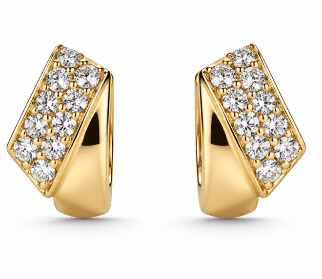 INSIDE OUT DIAMOND FLIP EARRINGS in Yellow Gold (152-00474)