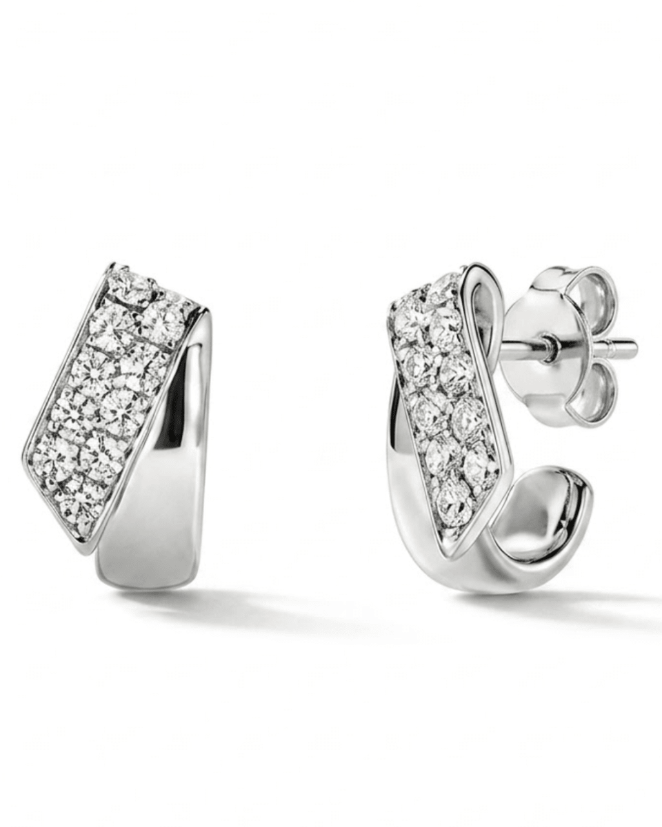 Inside/Out Diamond Flip Earrings in White Gold (152-00475)