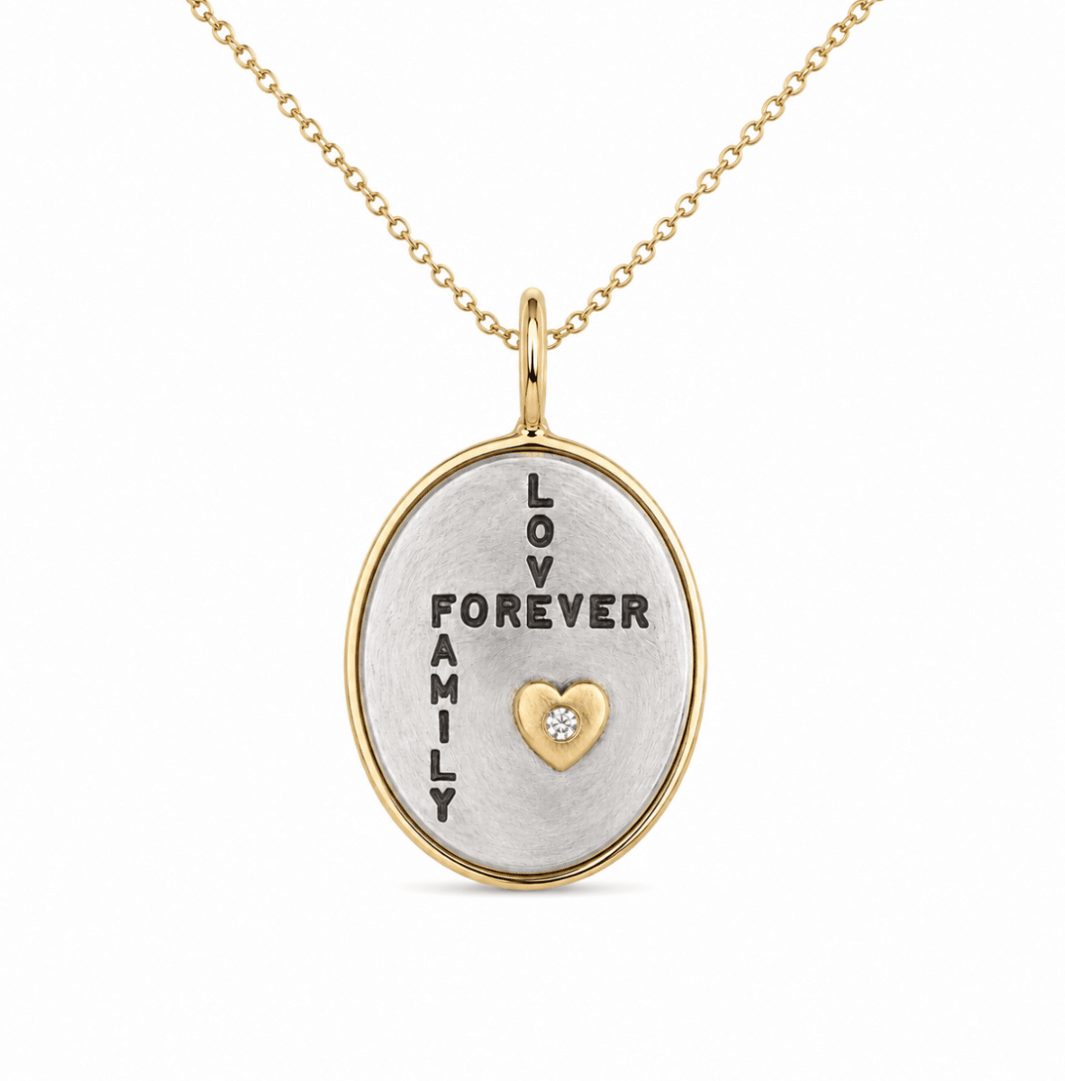 Love Forever Family Pendant in Sterling Silver and Yellow Gold (435-00735)