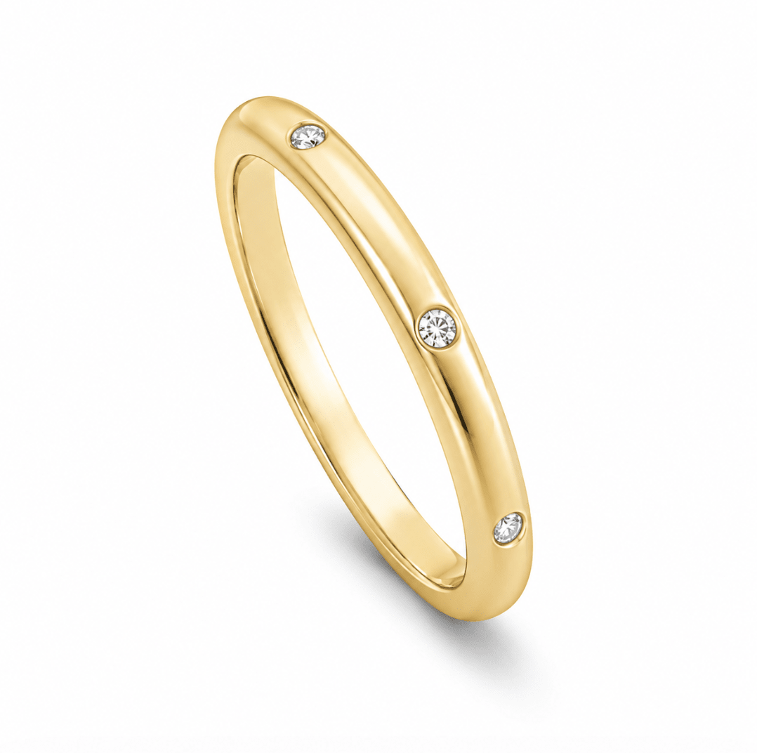Love Satin Finish Wedding Band in Yellow Gold (110-33249)