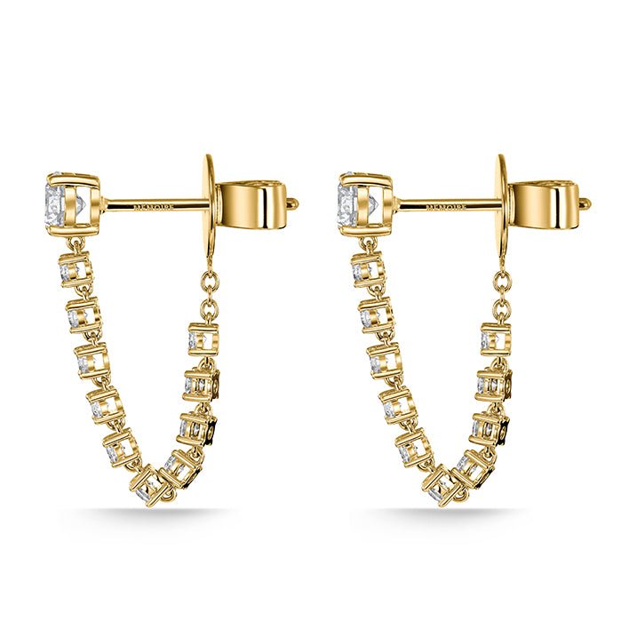 Memoire Draped Stiletto Earrings in 18K Yellow Gold (1.1ct)