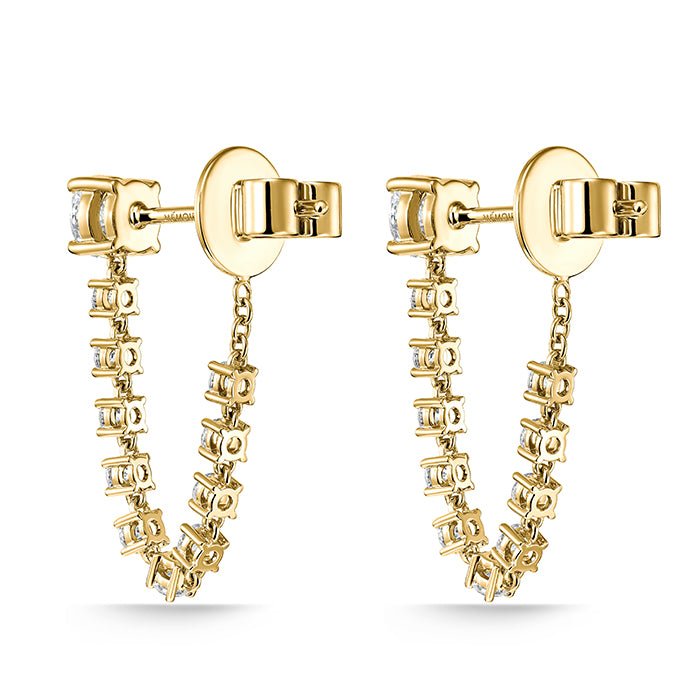 Memoire Draped Stiletto Earrings in 18K Yellow Gold (1.1ct)