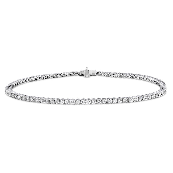 Memoire Round Diamond Line Bracelet in 18K White Gold (1.98ct)