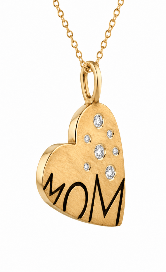 Mom Brushed Pendant in Yellow Gold (435-00764)