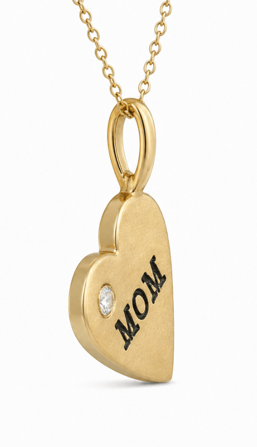 Mom Heart Pendant in Yellow Gold (425-00763)