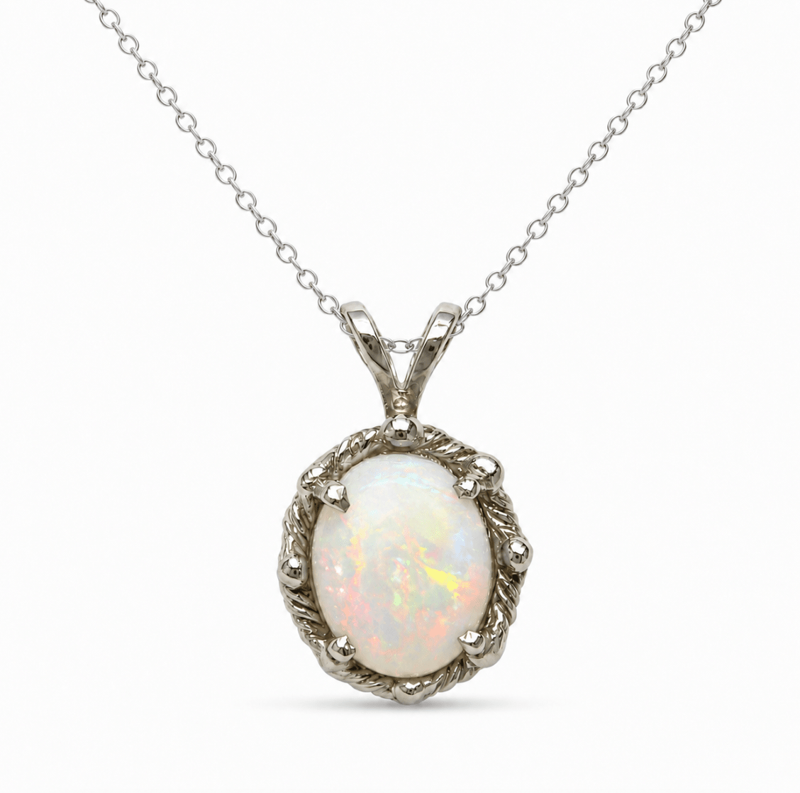Opal Pendant in White Gold (230-01519)