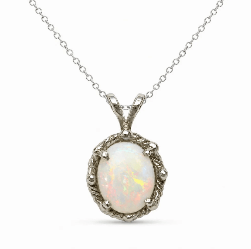 Opal Pendant in White Gold (230-01519)