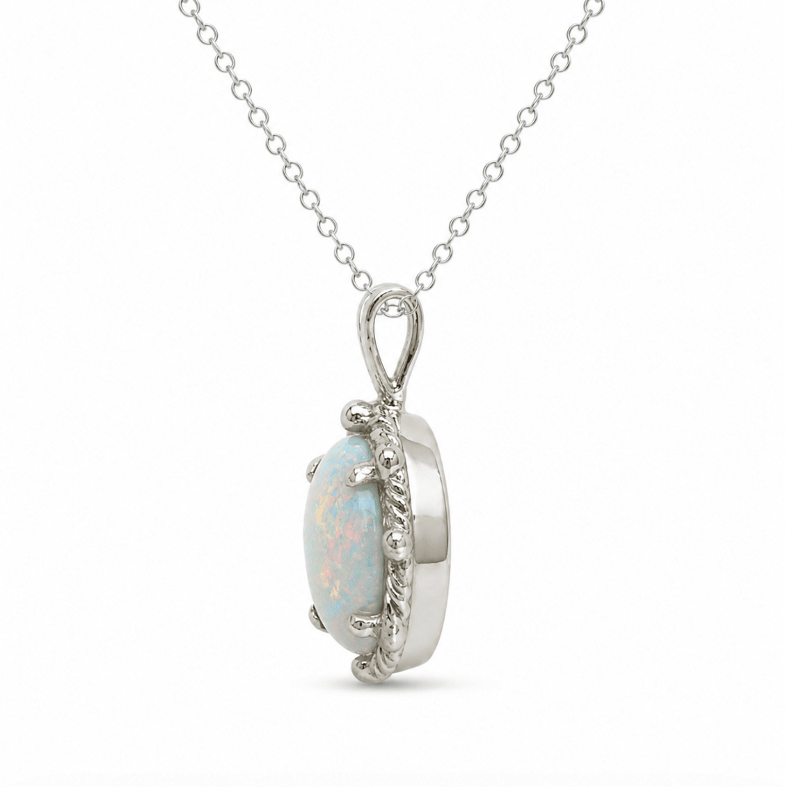 Opal Pendant in White Gold (230-01519)