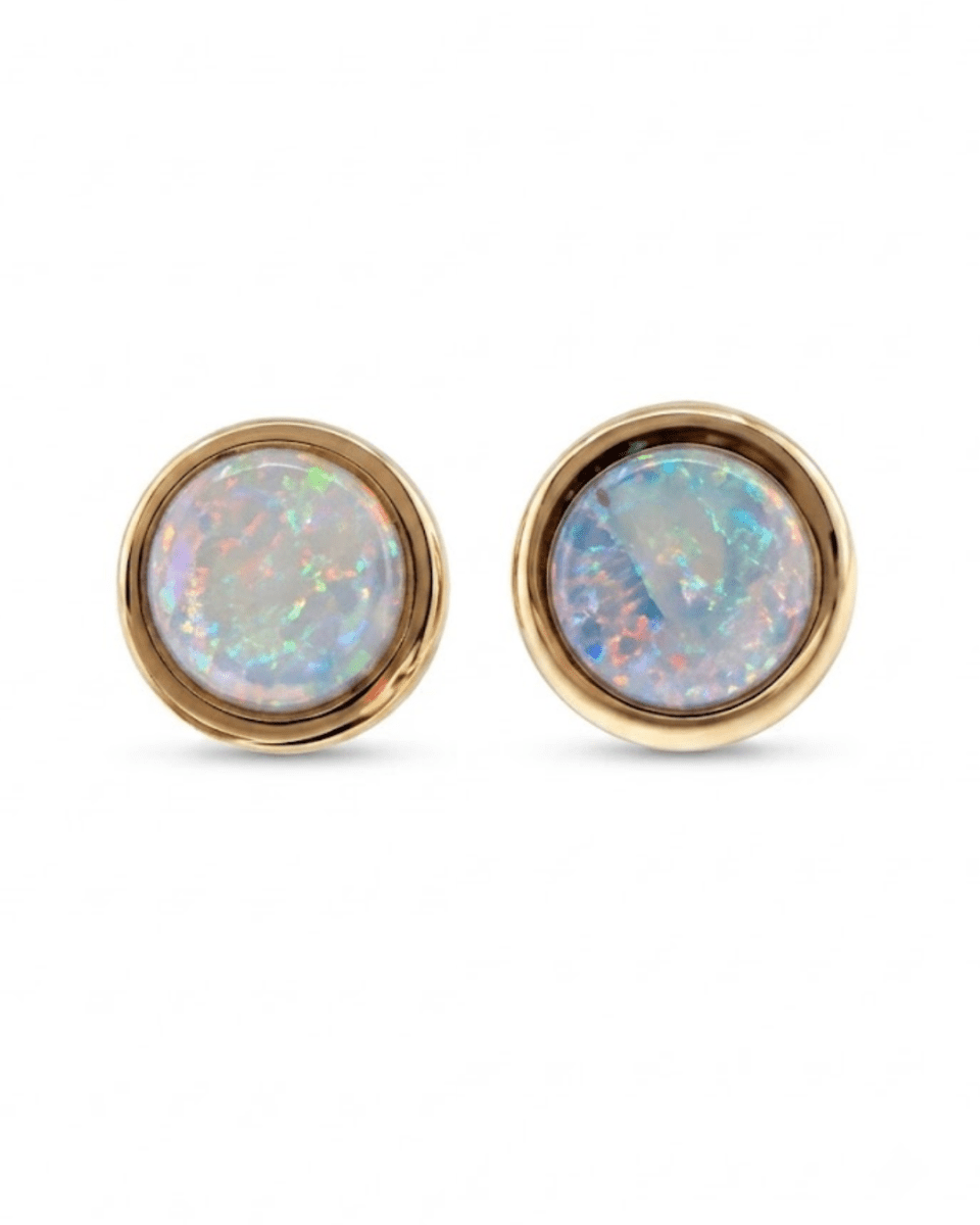 Opal Stud Earrings in Yellow Gold (210-33394)
