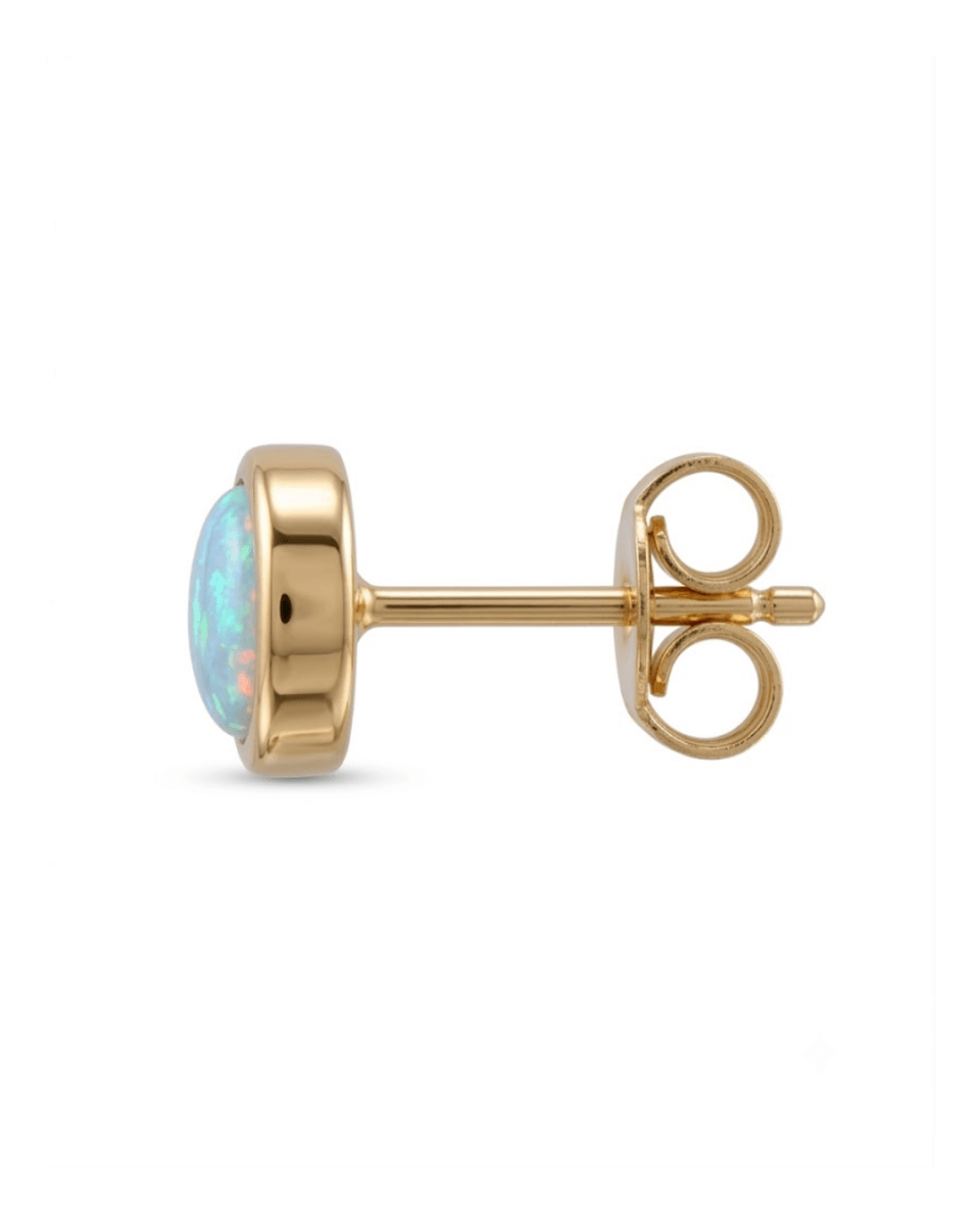 Opal Stud Earrings in Yellow Gold (210-33394)