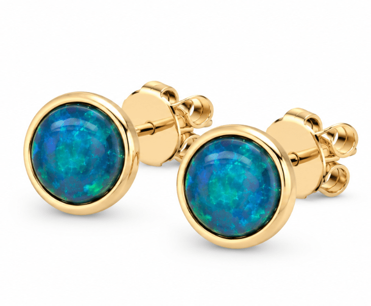 Opal Stud Earrrings in Yellow Gold (210-33396)