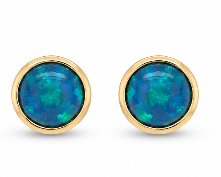 Opal Stud Earrrings in Yellow Gold (210-33396)