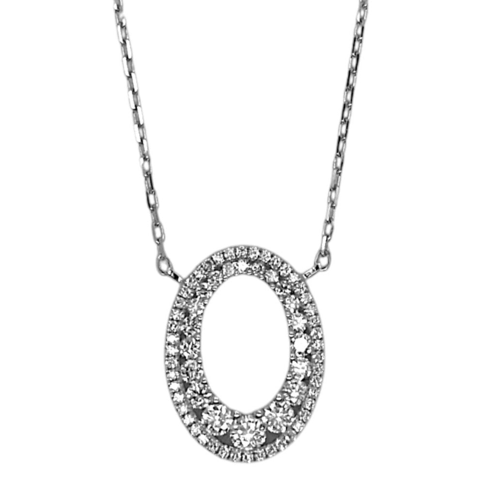 Orion Oval Diamond Pendant in White Gold (160-33219)