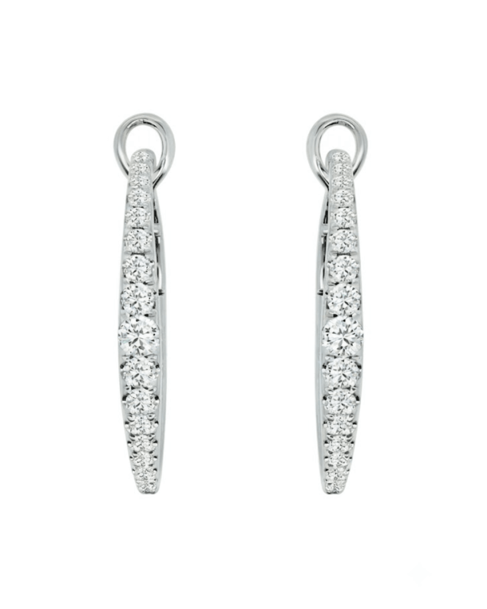 Oval Diamond Hoops in White Gold (152-33193)