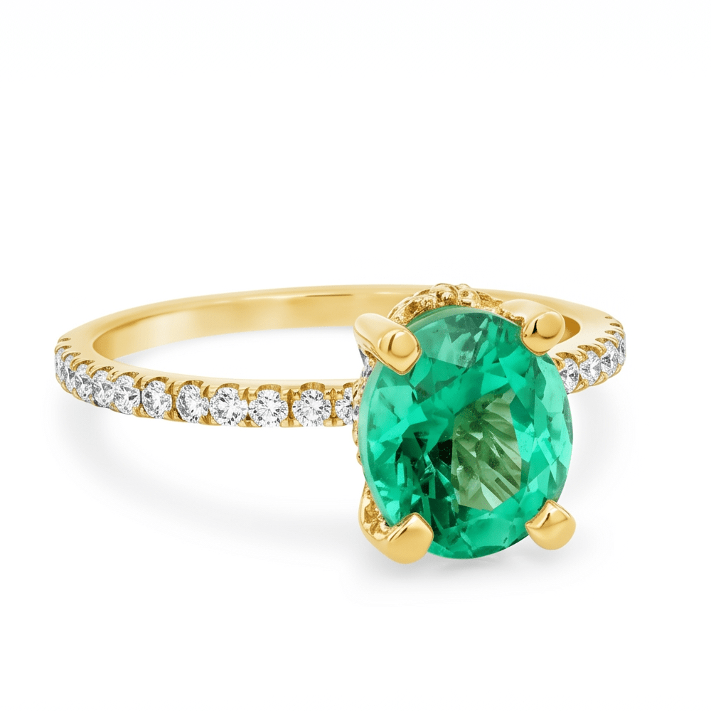 Oval Emerald Halo Ring (140 - 01017)