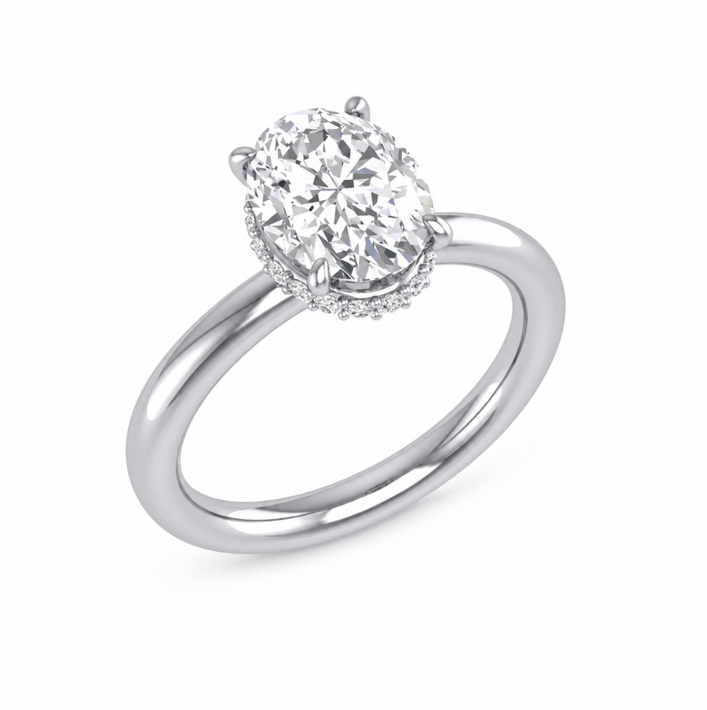 Oval Solitaire Diamond Engagement Ring (100-33852)