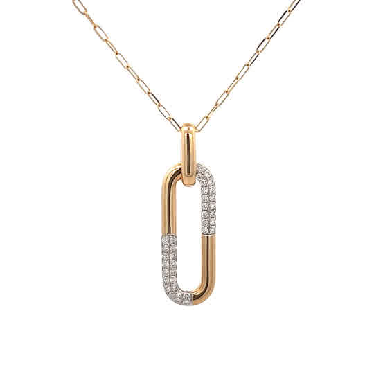 Paperclip Pendant in Yellow Gold (160-33227)