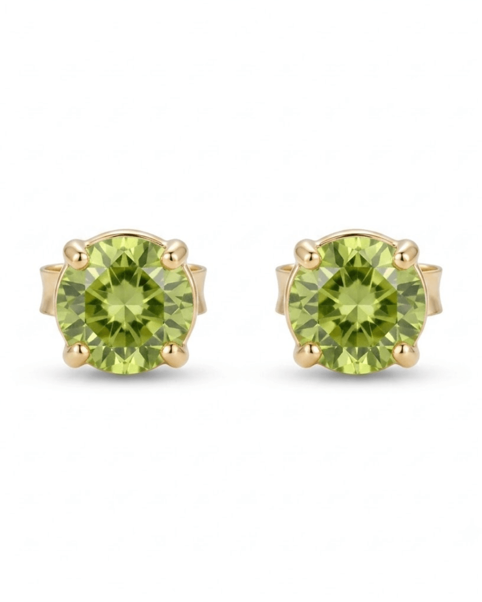 Peridot Studs Earrings in Yellow Gold (210-33257)