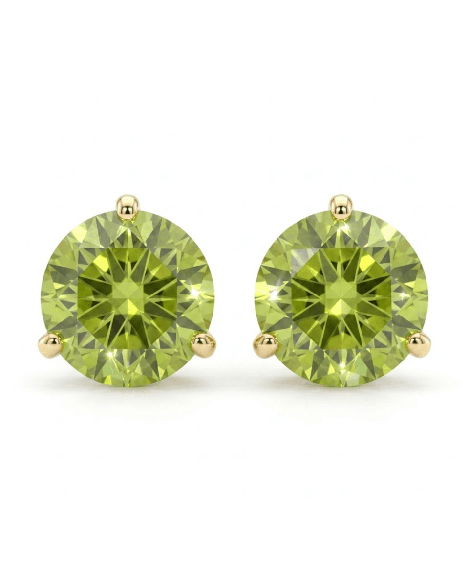 Peridots Stud Earrings in Yellow Gold (210-01626)