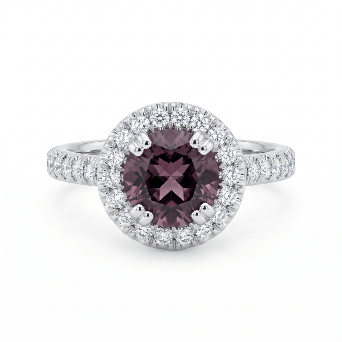 Purple Sapphire Halo Setting Fashion Ring (200 - 01351)