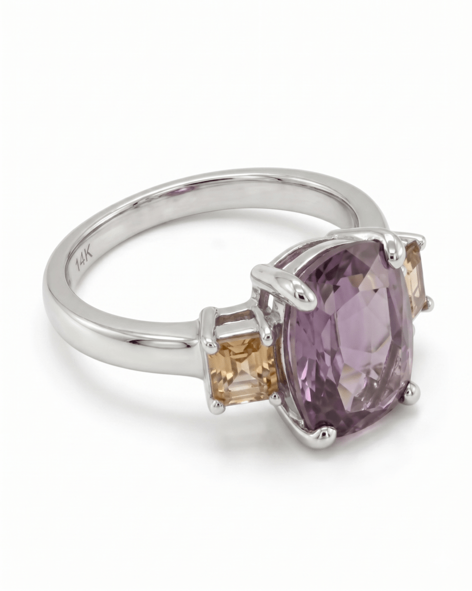 Purple Spinel & Diamond Ring in White Gold (200 - 01148)