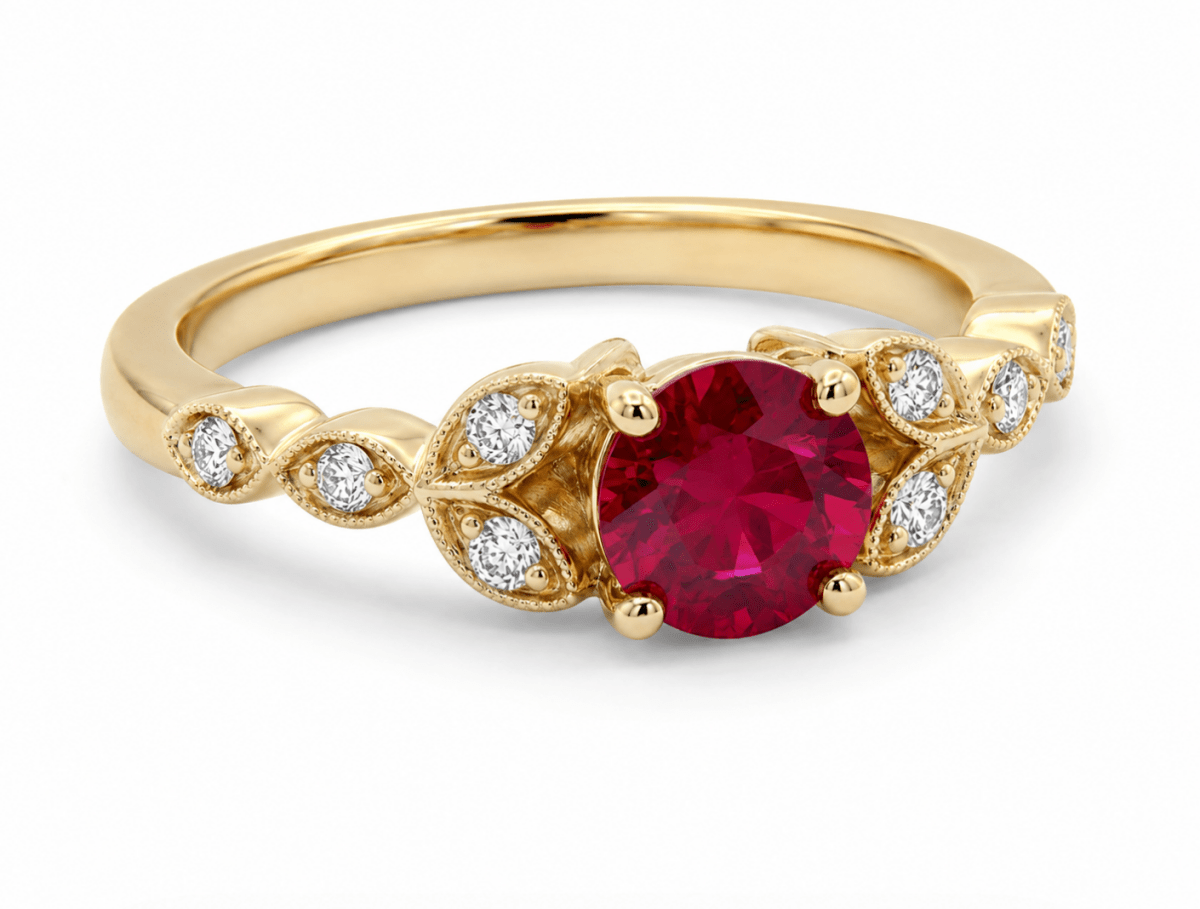 Ruby and Diamond Fashion Ring in Yellow Gold(200-01390)
