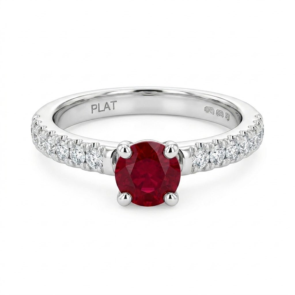 Ruby & Diamond Platinum Fashion Ring (200 - 01350)