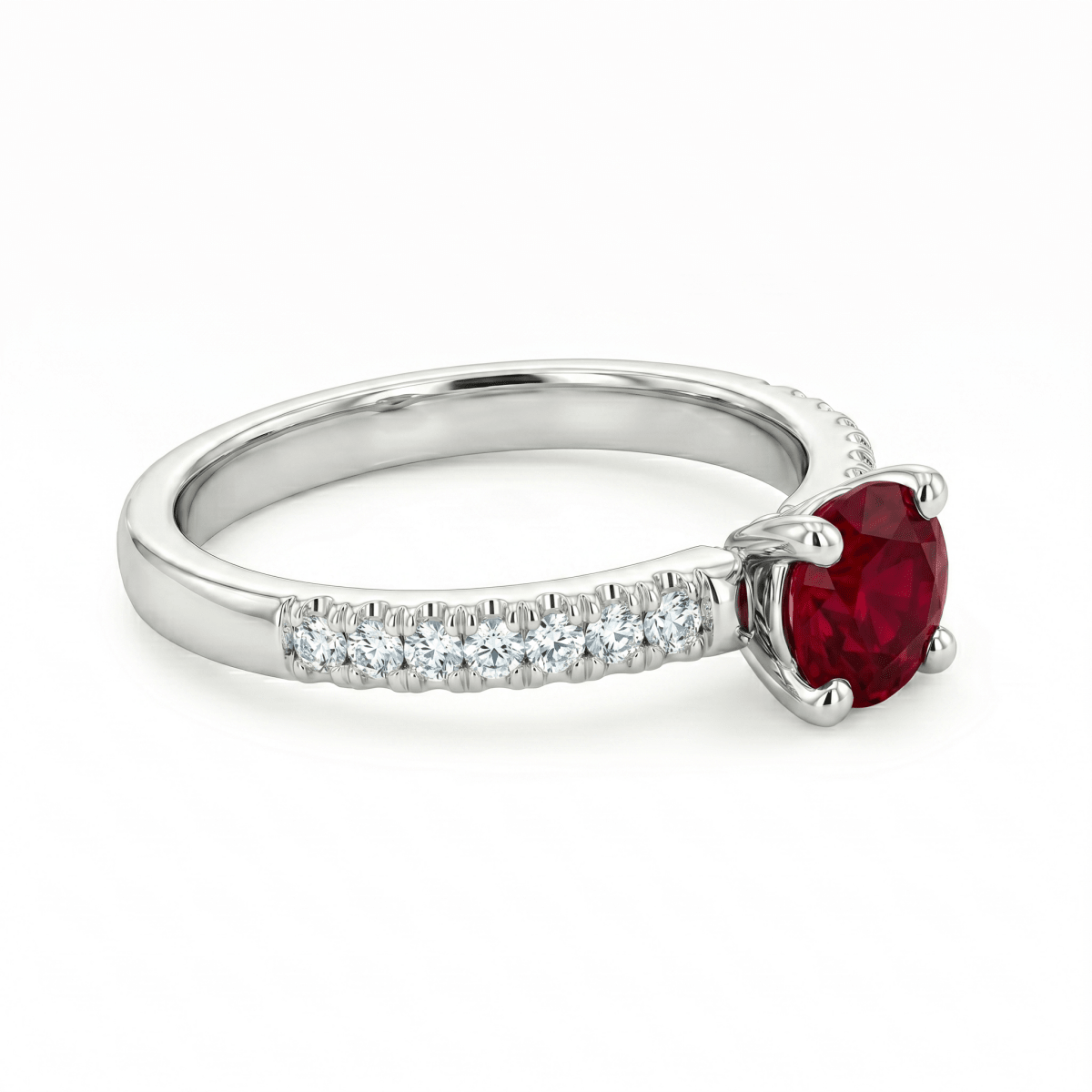Ruby & Diamond Platinum Fashion Ring (200 - 01350)