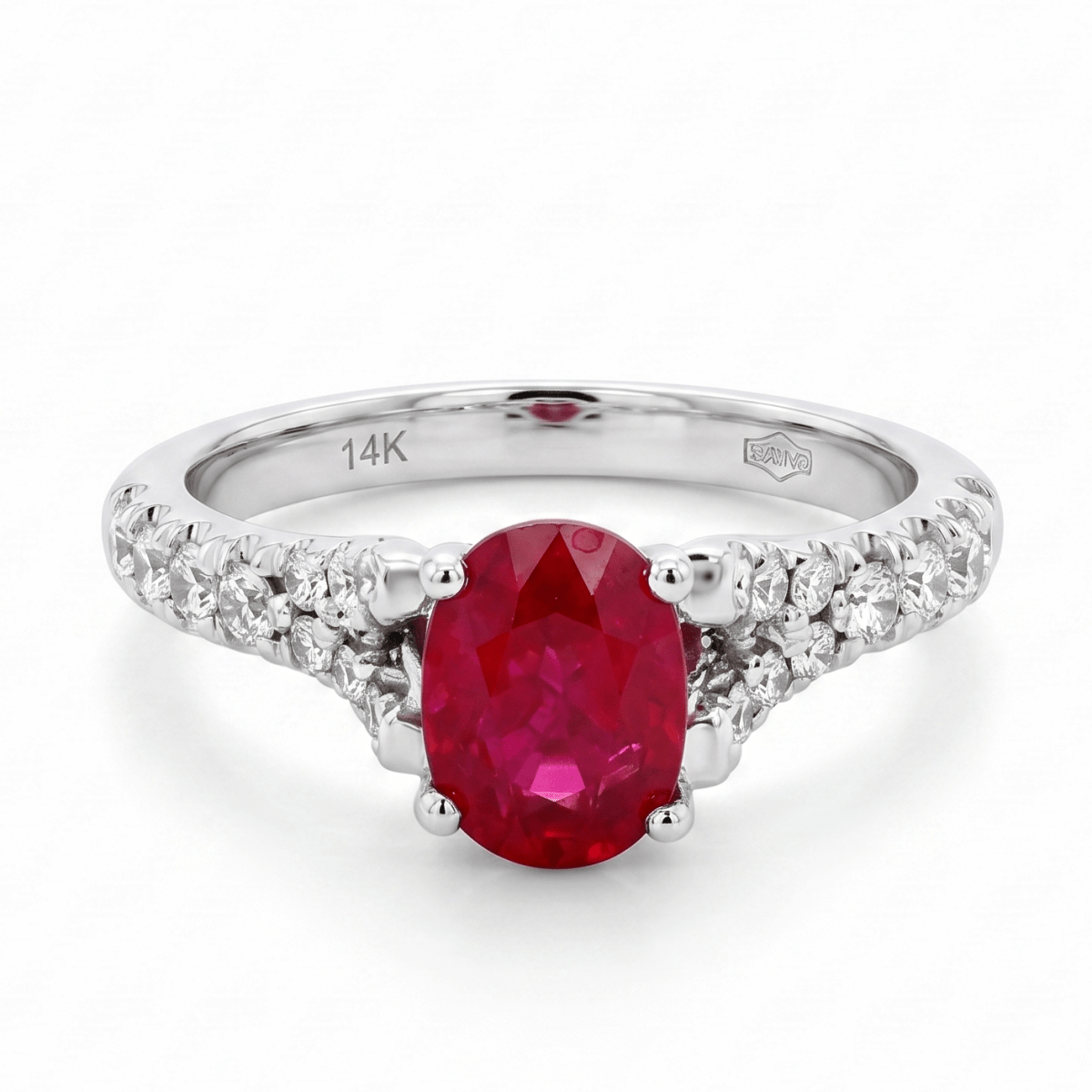 Ruby & Diamond Split Shank Ring (200 - 01383)