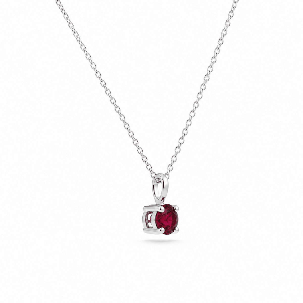 Ruby Rabbit Ear Pendant in White Gold (230-01508)