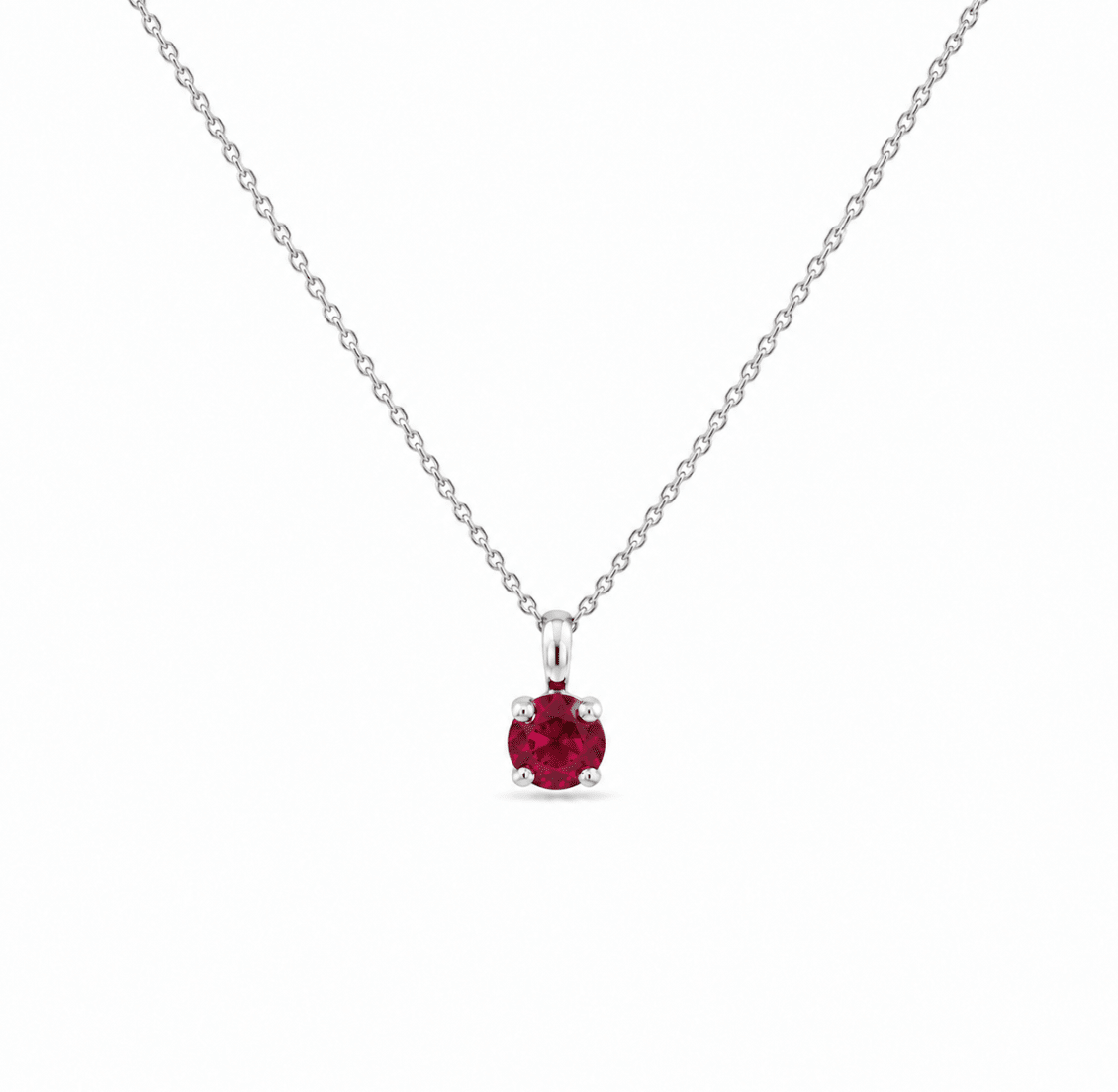 Ruby Rabbit Ear Pendant in White Gold (230-01508)