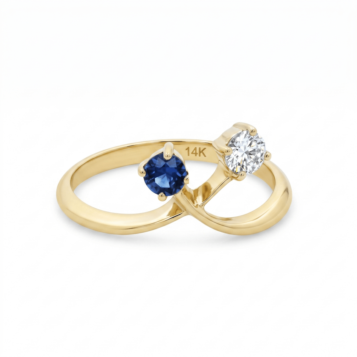Sapphire and Diamond Criss - Cross Fashion Ring (200 - 01286)
