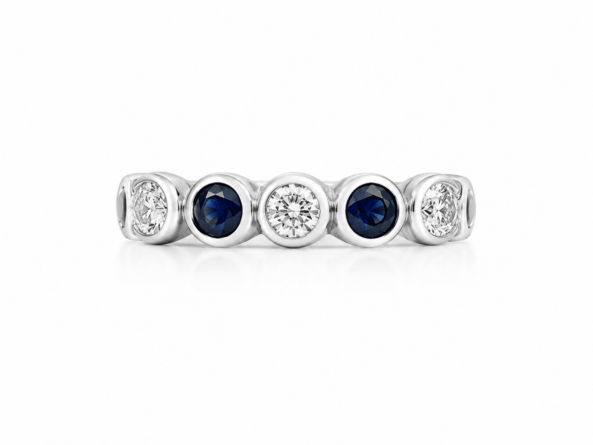 Sapphire & Diamond Bezel Fashion Ring (200 - 01291)