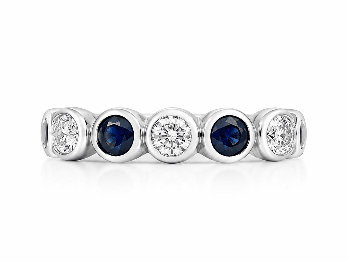 Sapphire & Diamond Bezel Fashion Ring (200 - 01291)