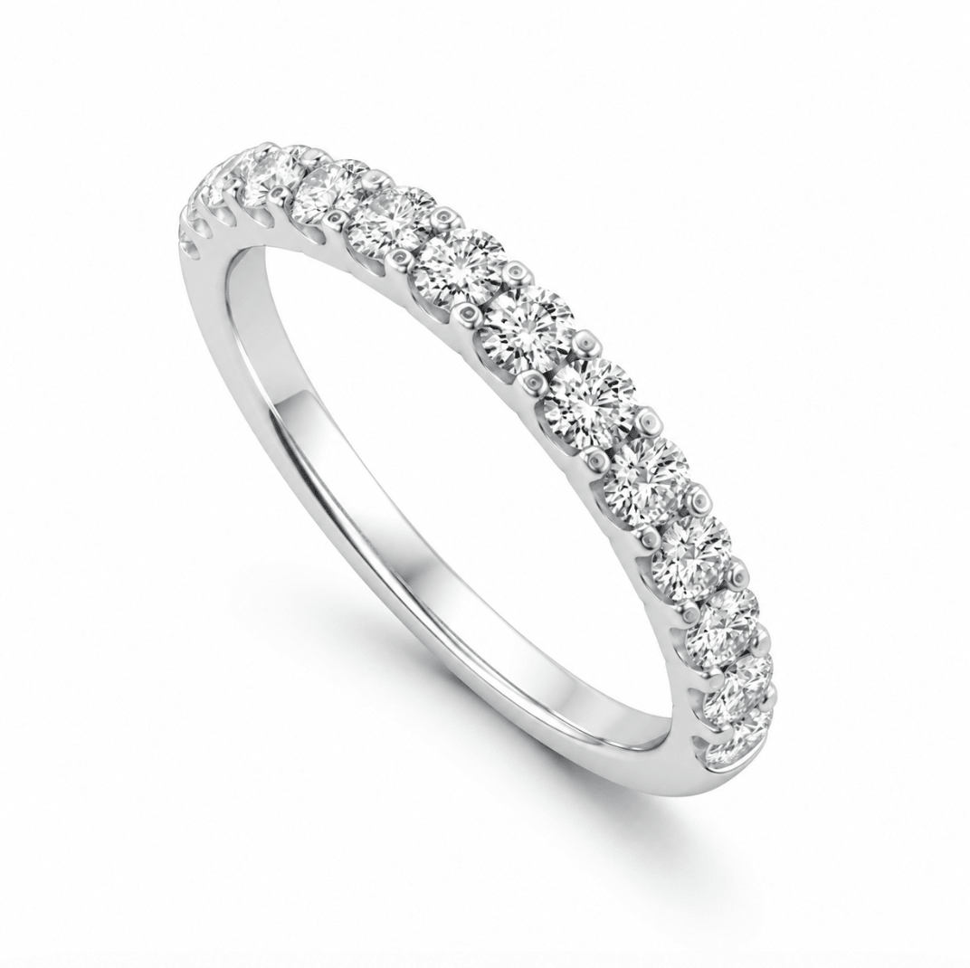 SIGNATURE Half Way Wedding Band by Hearts On Fire in Platinum (110-01511)