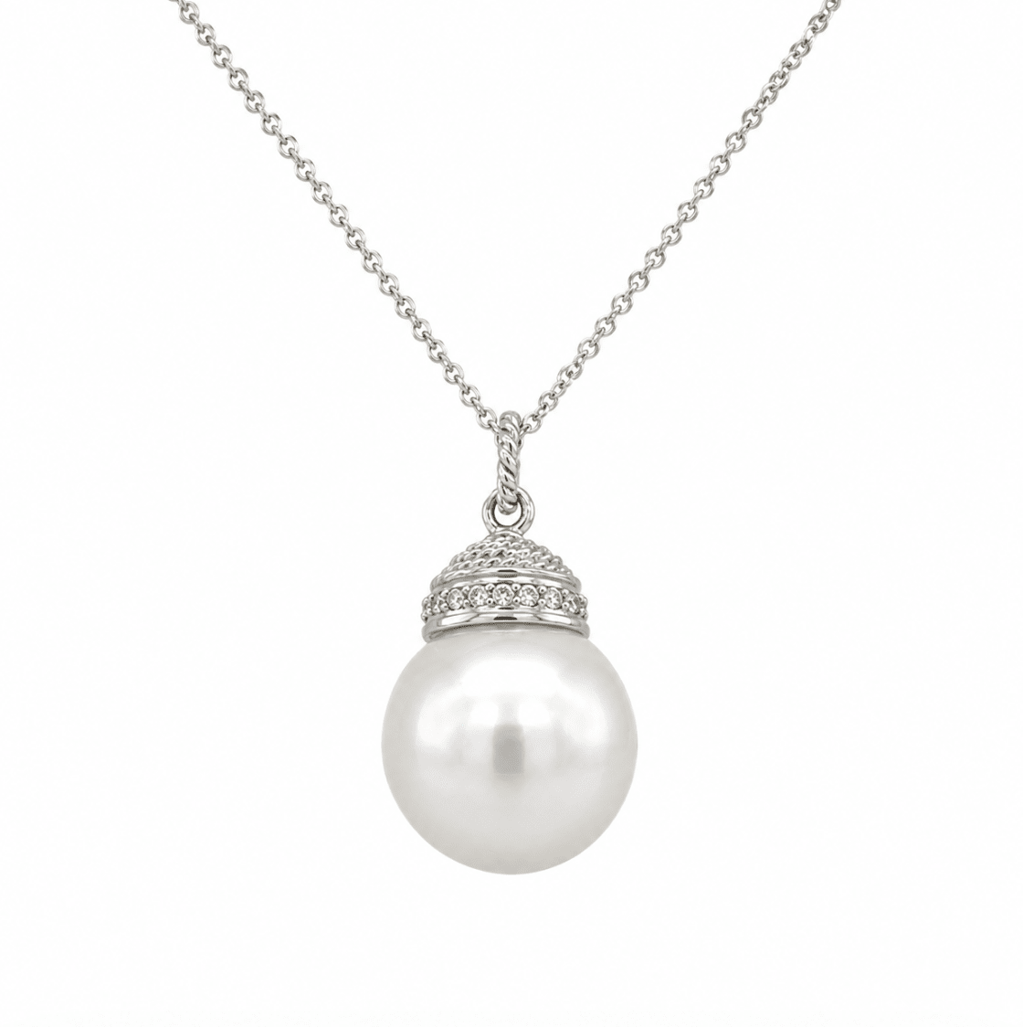 South Sea White Pearl Pendant in White Gold (320-00061)