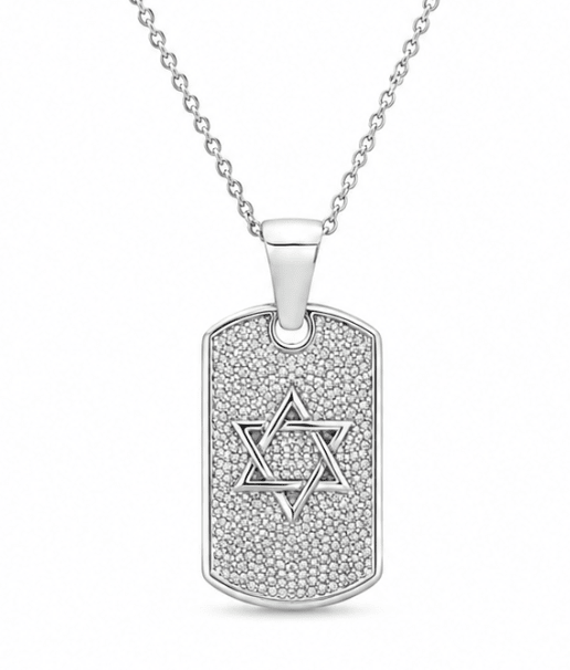Star Of David Gold Charm in White Gold (435-00786)