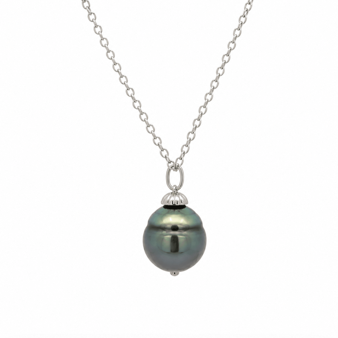 Tahitian Peacock Pearl Pendant in White Gold (320-00186)
