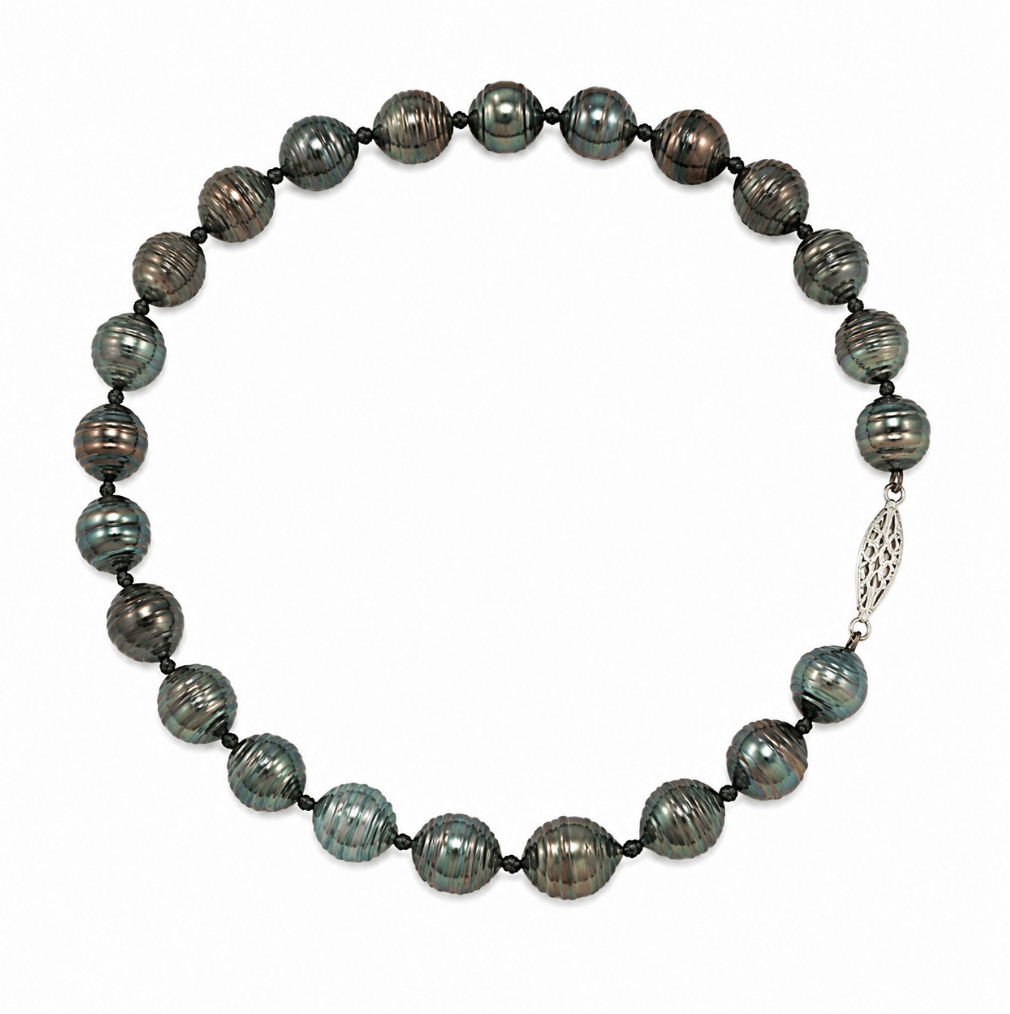 Tahitian Peacock Pearls in White Gold (325-00393)