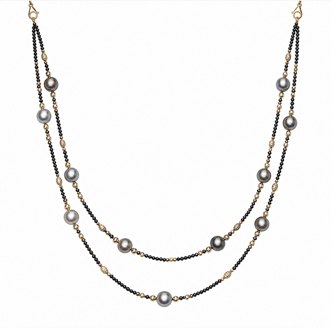 Tahitian Pearl & Diamond Necklace in White Gold (325-00410)