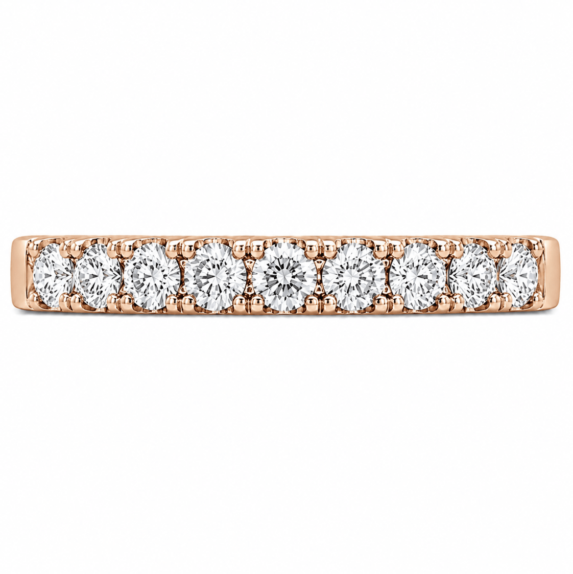 Two Tone U Set Wedding Band in Rose Gold (110-01372)