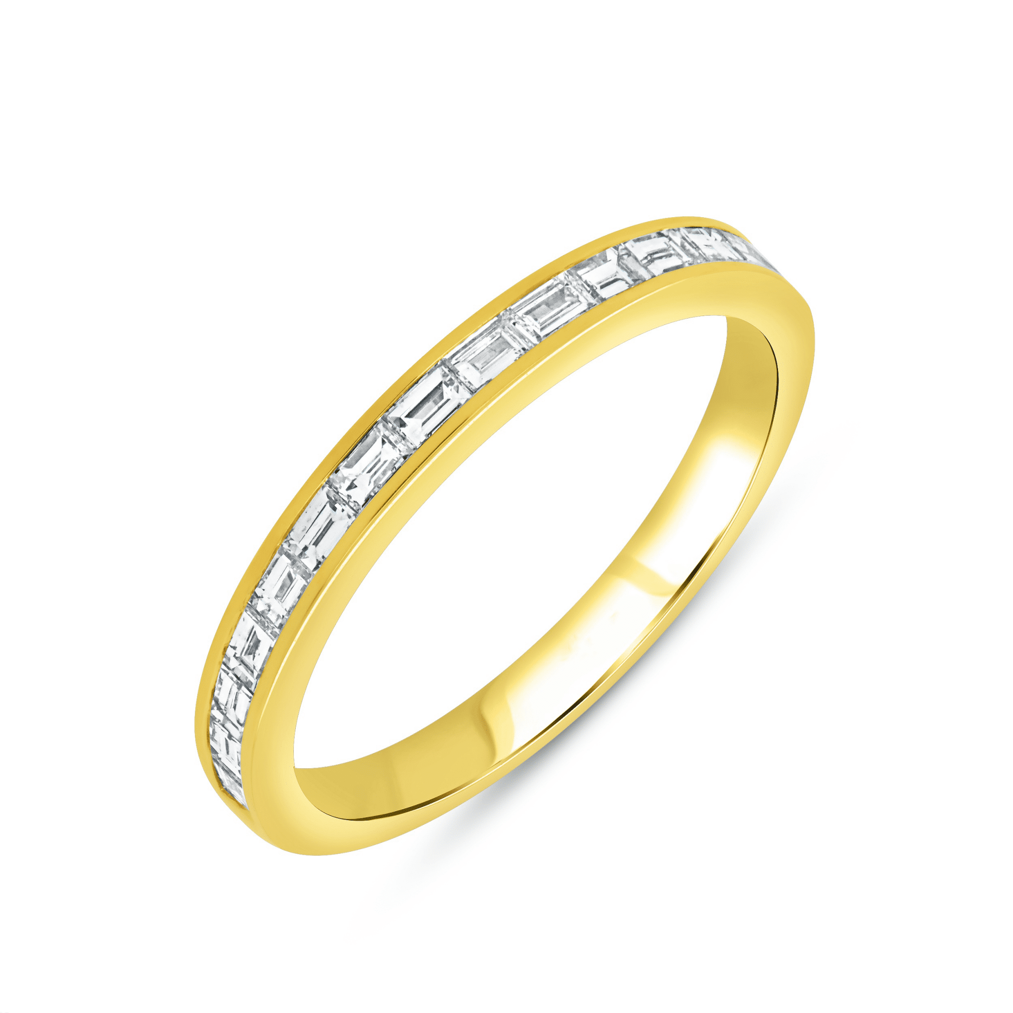 Vardy's Channel Set Baguette Diamond Wedding Band in 18K Yellow Gold (0.46ctw)