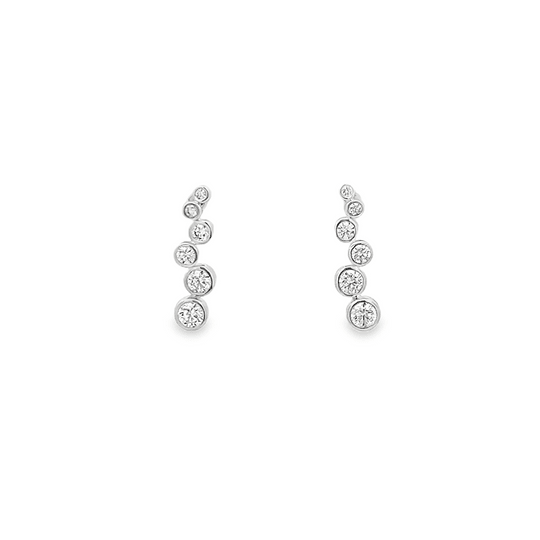 Vardy's Collection Bezel Drops Earrings in 14K White Gold (0.51ct)