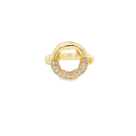 Vardy's Collection Cluster Fashion Ring with Round Diamonds in 18K Yellow Gold