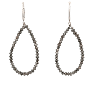Vardy's Collection Drop Grey Diamond Earrings in 14K White Gold (14.89ct)