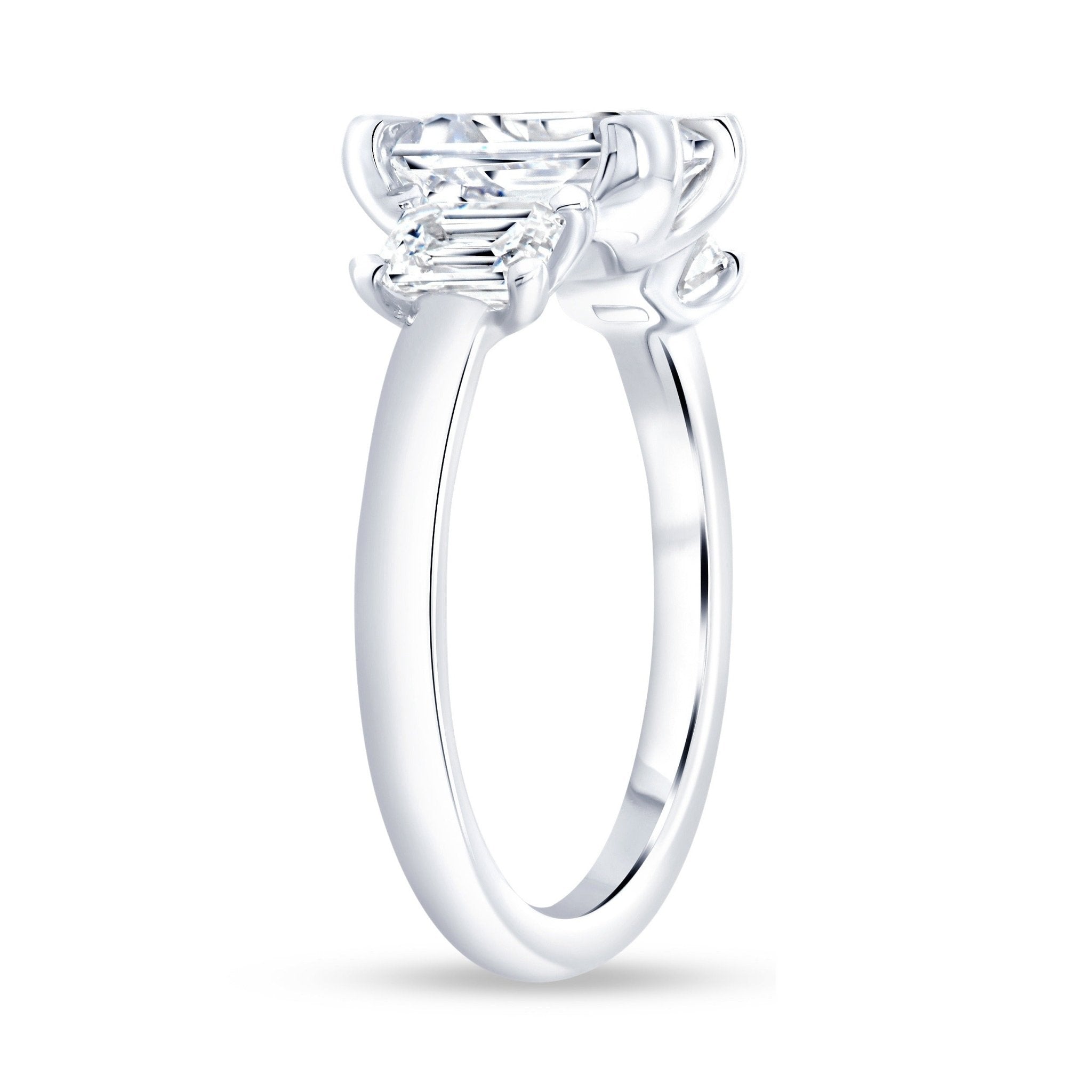 Vardy's Collection Emerald Cut Diamond Bezel Set Engagement Ring in Gold Plated Sterling Silver (0.8ct)
